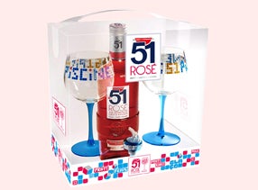 coffret 51 roséavec des verres Tabas